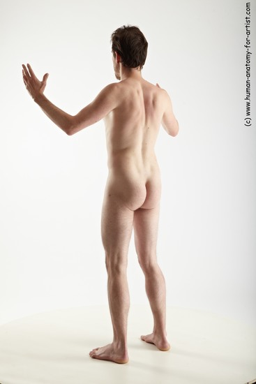 Nude Man White Standing poses - ALL Slim Short Brown Standing poses - simple Realistic