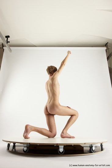 Nude Man White Kneeling poses - ALL Overweight Medium Blond Kneeling poses - on one knee Multi angles poses Realistic