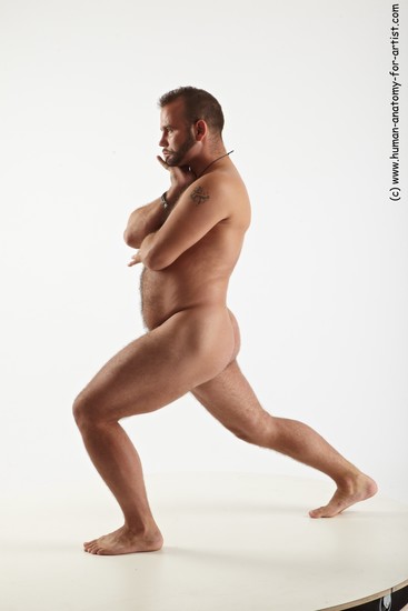 Nude Man White Standing poses - ALL Average Short Brown Standing poses - knee-bend Realistic