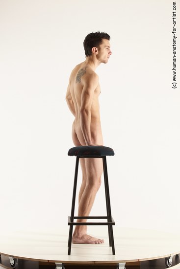 Nude Man White Standing poses - ALL Athletic Short Brown Standing poses - simple Multi angles poses Realistic