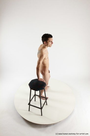 Nude Man White Standing poses - ALL Athletic Short Brown Standing poses - simple Multi angles poses Realistic