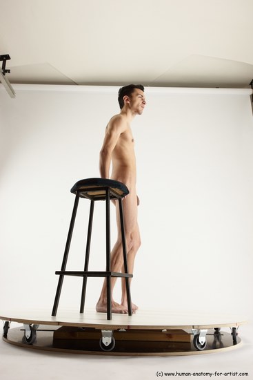 Nude Man White Standing poses - ALL Athletic Short Brown Standing poses - simple Multi angles poses Realistic