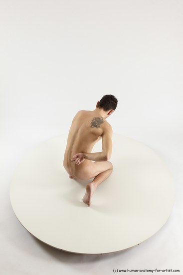 Nude Man White Kneeling poses - ALL Athletic Short Brown Kneeling poses - on one knee Multi angles poses Realistic