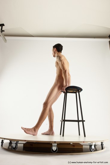 Nude Man White Standing poses - ALL Athletic Short Brown Standing poses - simple Multi angles poses Realistic