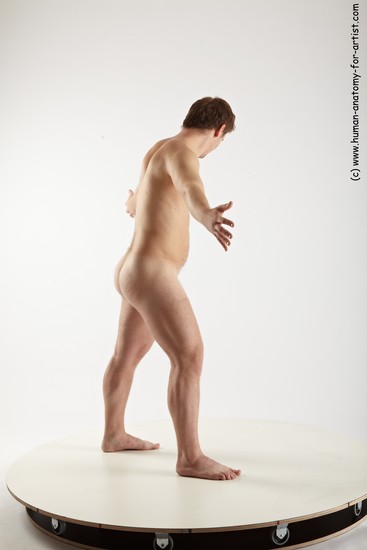 Nude Man White Standing poses - ALL Average Short Brown Standing poses - simple Realistic