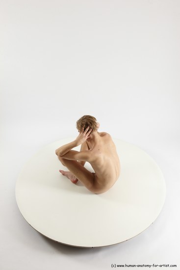 Nude Man White Sitting poses - simple Underweight Medium Brown Sitting poses - ALL Multi angles poses Realistic