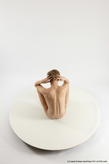 Nude Man White Sitting poses - simple Underweight Medium Brown Sitting poses - ALL Multi angles poses Realistic