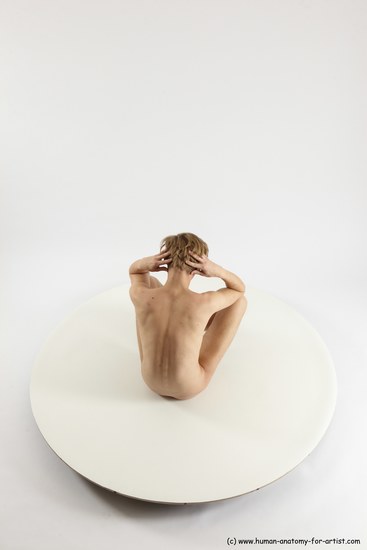 Nude Man White Sitting poses - simple Underweight Medium Brown Sitting poses - ALL Multi angles poses Realistic