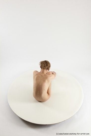 Nude Man White Sitting poses - simple Underweight Medium Brown Sitting poses - ALL Multi angles poses Realistic