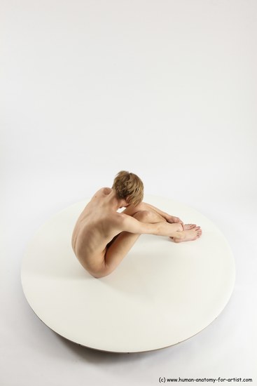 Nude Man White Sitting poses - simple Underweight Medium Brown Sitting poses - ALL Multi angles poses Realistic