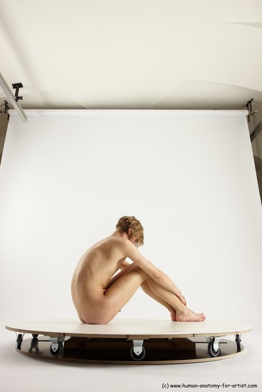 Nude Man White Sitting poses - simple Underweight Medium Brown Sitting poses - ALL Multi angles poses Realistic