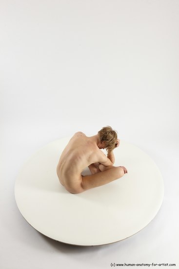 Nude Man White Sitting poses - simple Underweight Medium Brown Sitting poses - ALL Multi angles poses Realistic