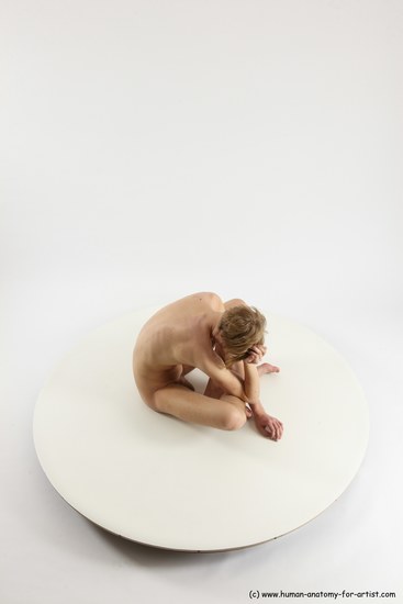 Nude Man White Sitting poses - simple Underweight Medium Brown Sitting poses - ALL Multi angles poses Realistic