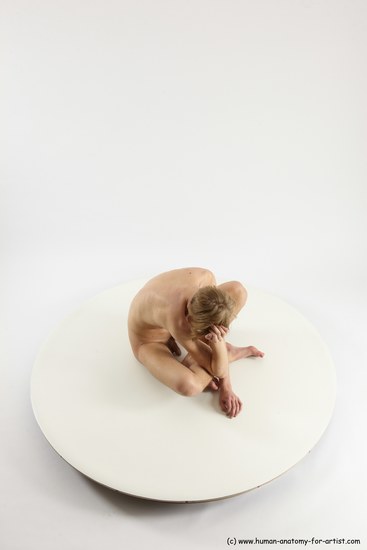 Nude Man White Sitting poses - simple Underweight Medium Brown Sitting poses - ALL Multi angles poses Realistic