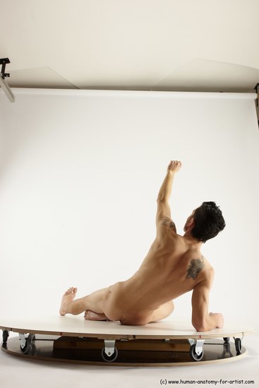 Nude Man White Laying poses - ALL Athletic Short Brown Laying poses - on side Multi angles poses Realistic