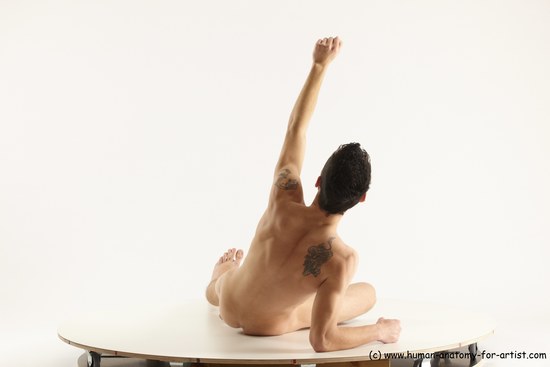 Nude Man White Laying poses - ALL Athletic Short Brown Laying poses - on side Multi angles poses Realistic