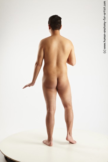 Nude Man Asian Standing poses - ALL Slim Short Black Standing poses - simple Realistic