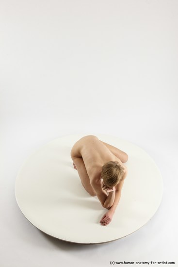 Nude Man White Underweight Medium Brown Sitting poses - ALL Sitting poses - on knees Multi angles poses Realistic