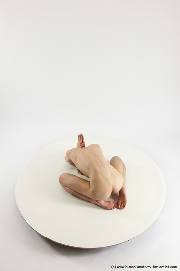 Nude Man White Underweight Medium Brown Sitting poses - ALL Sitting poses - on knees Multi angles poses Realistic