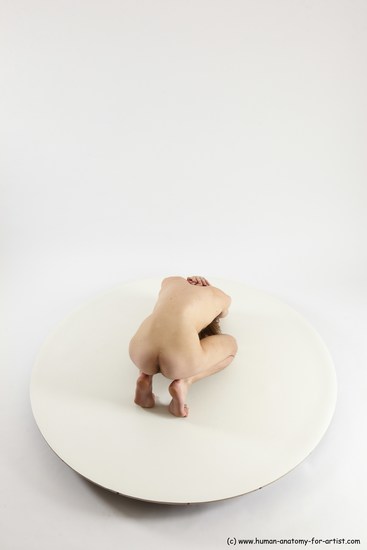 Nude Man White Underweight Medium Brown Sitting poses - ALL Sitting poses - on knees Multi angles poses Realistic