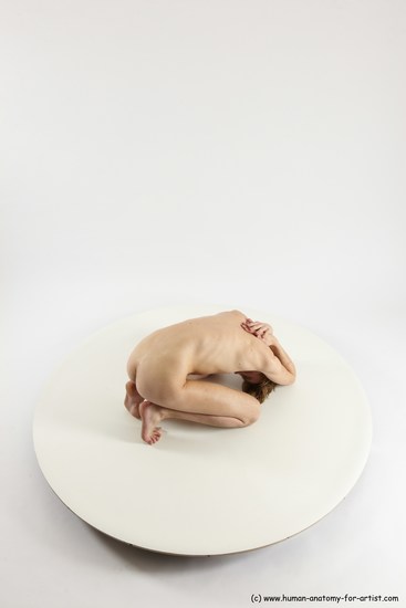 Nude Man White Underweight Medium Brown Sitting poses - ALL Sitting poses - on knees Multi angles poses Realistic