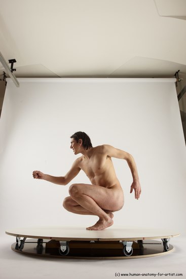 Nude Man White Standing poses - ALL Slim Short Brown Standing poses - knee-bend Multi angles poses Realistic