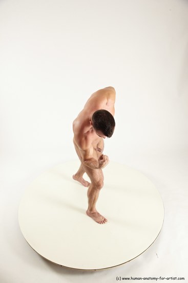 Nude Man White Standing poses - ALL Muscular Short Brown Standing poses - simple Multi angles poses Realistic