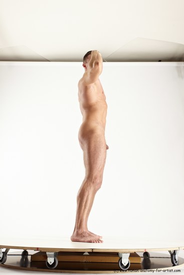 Nude Man White Standing poses - ALL Muscular Short Brown Standing poses - simple Multi angles poses Realistic