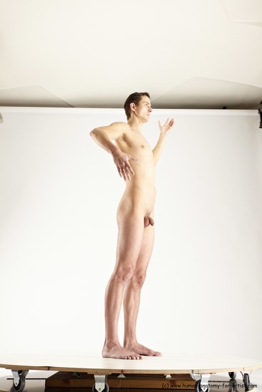 Nude Man White Standing poses - ALL Athletic Short Brown Standing poses - simple Multi angles poses Realistic