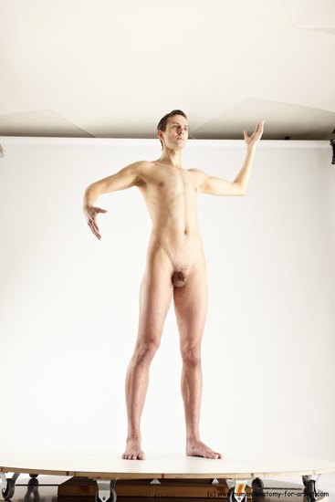 Nude Man White Standing poses - ALL Athletic Short Brown Standing poses - simple Multi angles poses Realistic