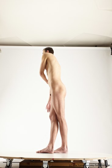 Nude Man White Standing poses - ALL Athletic Short Brown Standing poses - simple Multi angles poses Realistic