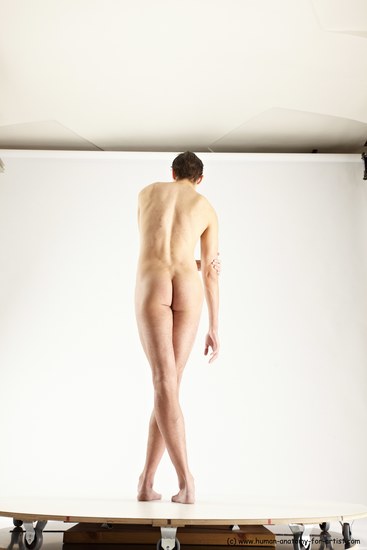 Nude Man White Standing poses - ALL Athletic Short Brown Standing poses - simple Multi angles poses Realistic