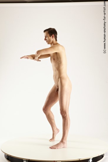 Nude Man White Standing poses - ALL Athletic Short Brown Standing poses - simple Multi angles poses Realistic