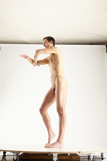 Nude Man White Standing poses - ALL Athletic Short Brown Standing poses - simple Multi angles poses Realistic