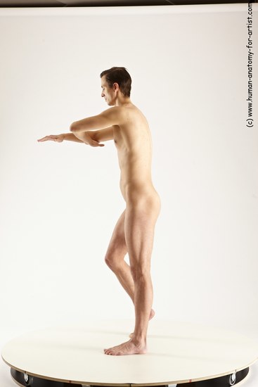 Nude Man White Standing poses - ALL Athletic Short Brown Standing poses - simple Multi angles poses Realistic