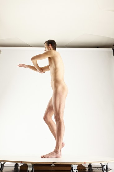 Nude Man White Standing poses - ALL Athletic Short Brown Standing poses - simple Multi angles poses Realistic