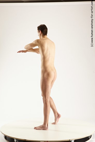 Nude Man White Standing poses - ALL Athletic Short Brown Standing poses - simple Multi angles poses Realistic