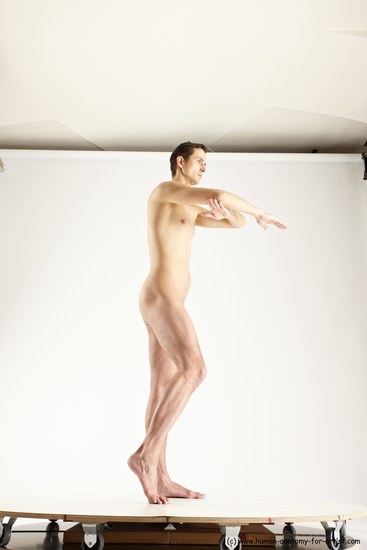 Nude Man White Standing poses - ALL Athletic Short Brown Standing poses - simple Multi angles poses Realistic