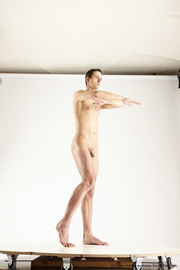 Nude Man White Standing poses - ALL Athletic Short Brown Standing poses - simple Multi angles poses Realistic