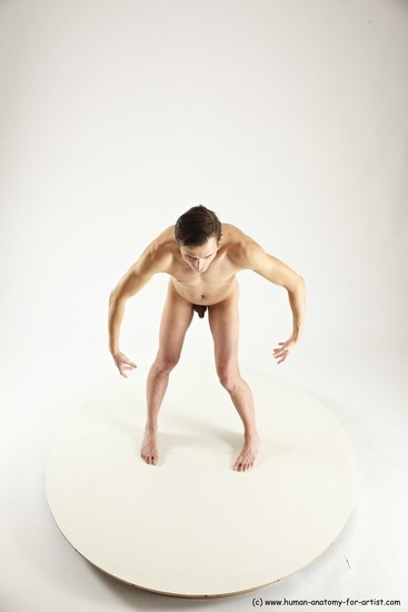 Nude Man White Standing poses - ALL Athletic Short Brown Standing poses - simple Multi angles poses Realistic