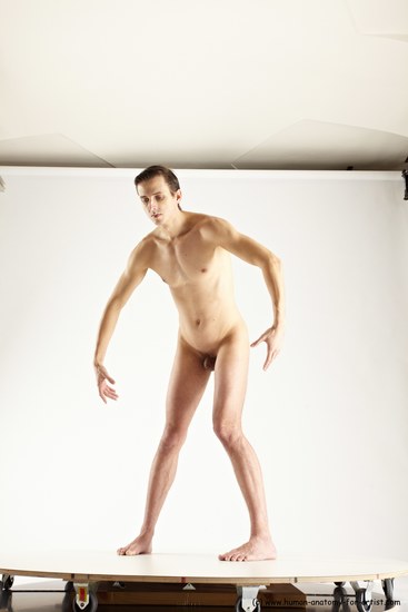 Nude Man White Standing poses - ALL Athletic Short Brown Standing poses - simple Multi angles poses Realistic