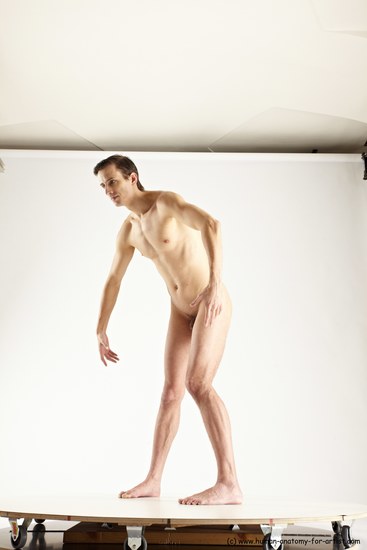 Nude Man White Standing poses - ALL Athletic Short Brown Standing poses - simple Multi angles poses Realistic