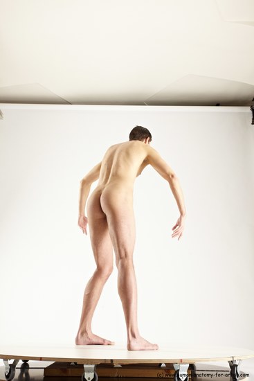 Nude Man White Standing poses - ALL Athletic Short Brown Standing poses - simple Multi angles poses Realistic