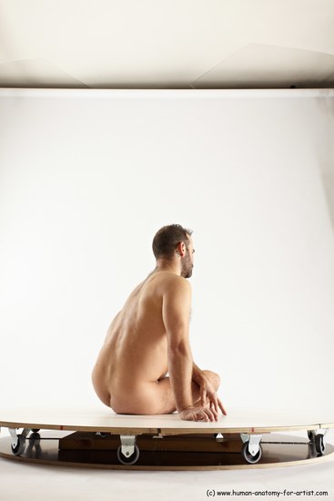 Nude Man White Sitting poses - simple Average Short Brown Sitting poses - ALL Multi angles poses Realistic