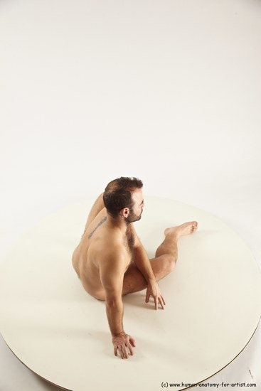 Nude Man White Sitting poses - simple Average Short Brown Sitting poses - ALL Multi angles poses Realistic