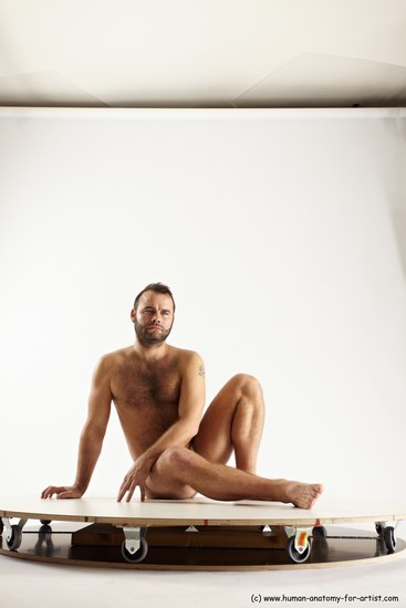 Nude Man White Sitting poses - simple Average Short Brown Sitting poses - ALL Multi angles poses Realistic