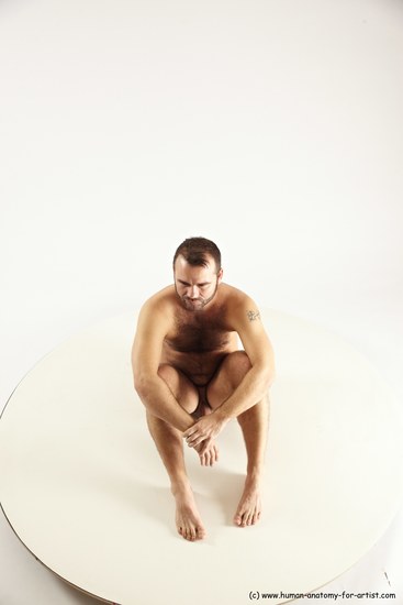 Nude Man White Sitting poses - simple Average Short Brown Sitting poses - ALL Multi angles poses Realistic