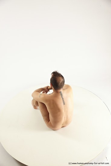 Nude Man White Sitting poses - simple Average Short Brown Sitting poses - ALL Multi angles poses Realistic