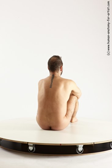 Nude Man White Sitting poses - simple Average Short Brown Sitting poses - ALL Multi angles poses Realistic