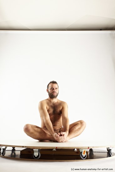 Nude Man White Sitting poses - simple Average Short Brown Sitting poses - ALL Multi angles poses Realistic